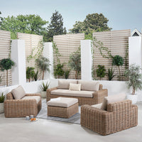 Olivia's Outdoor Garda Natural Antique Lounge Set