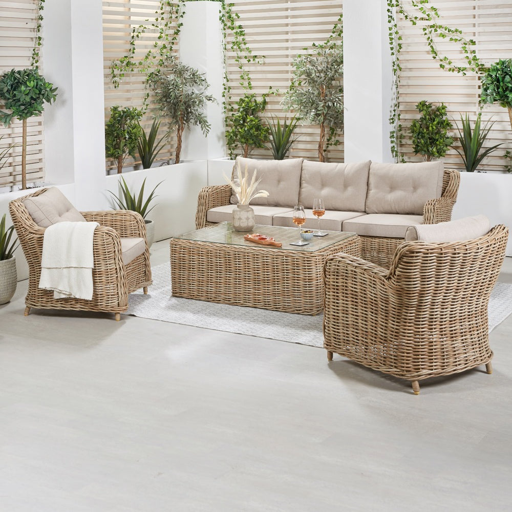 Olivia's Outdoor Baramino Natural Antique Lounge Set