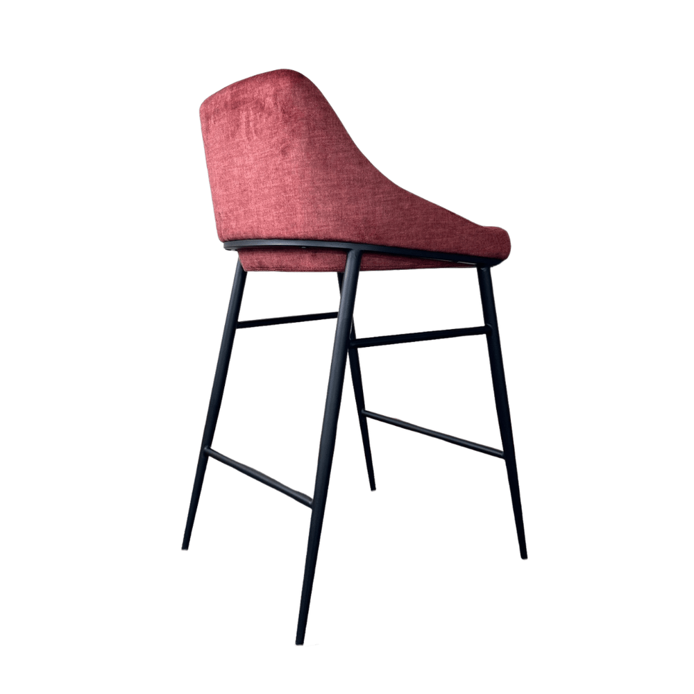 Vai Bar Stool - Bella Velour Coral Tommy Franks 5