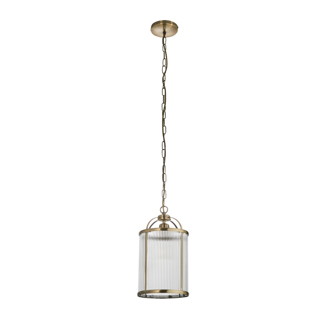 Lambeth 1 Ribbed Pendant Light Endon 1