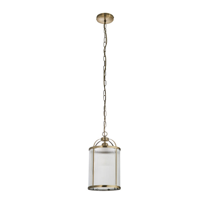 Lambeth 1 Ribbed Pendant Light Endon 1