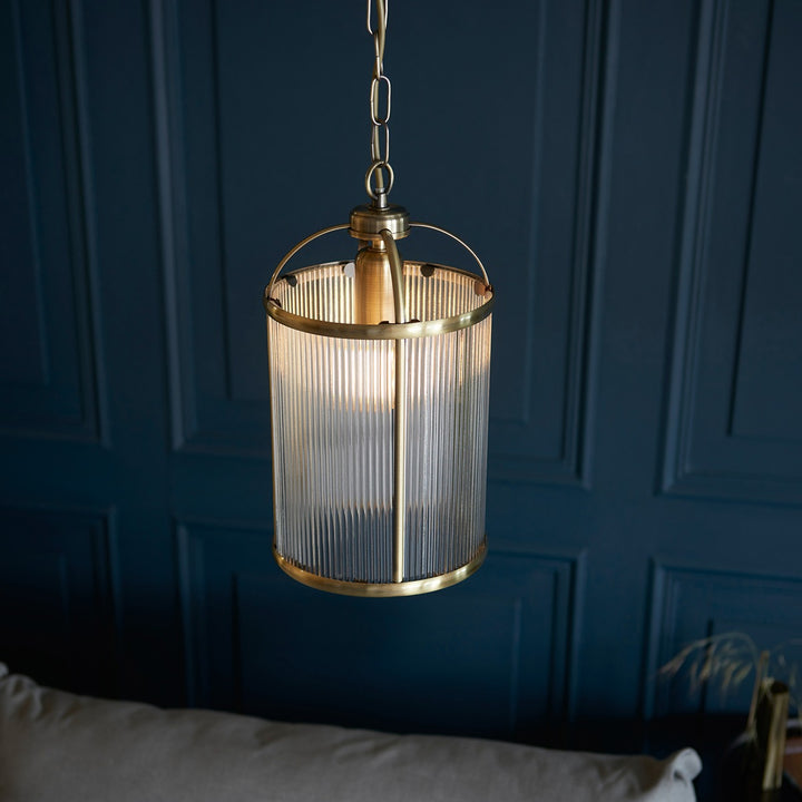Lambeth 1 Ribbed Pendant Light Endon 4