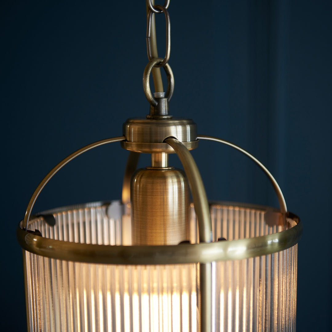 Lambeth 1 Ribbed Pendant Light Endon 5