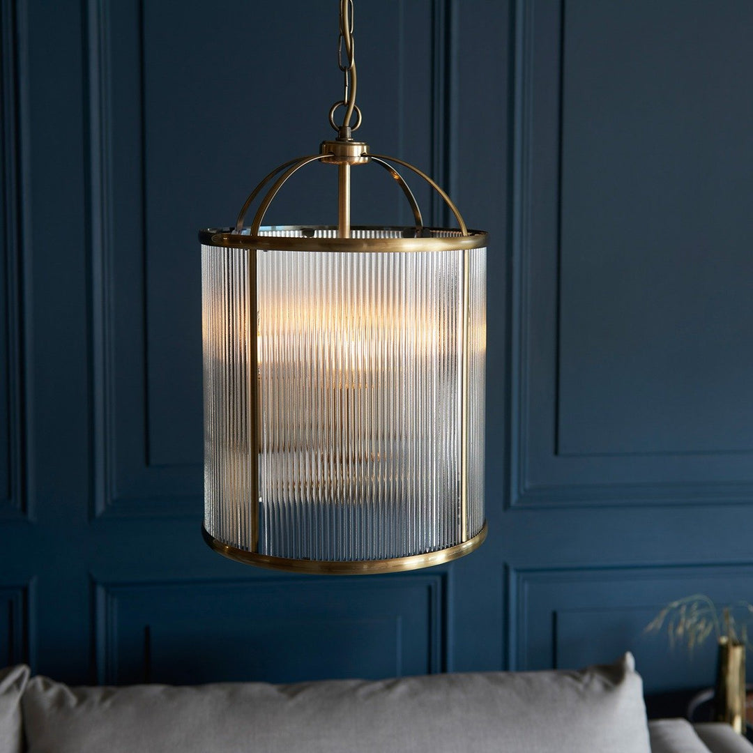 Lambeth 4 Ribbed Pendant Light Endon 2