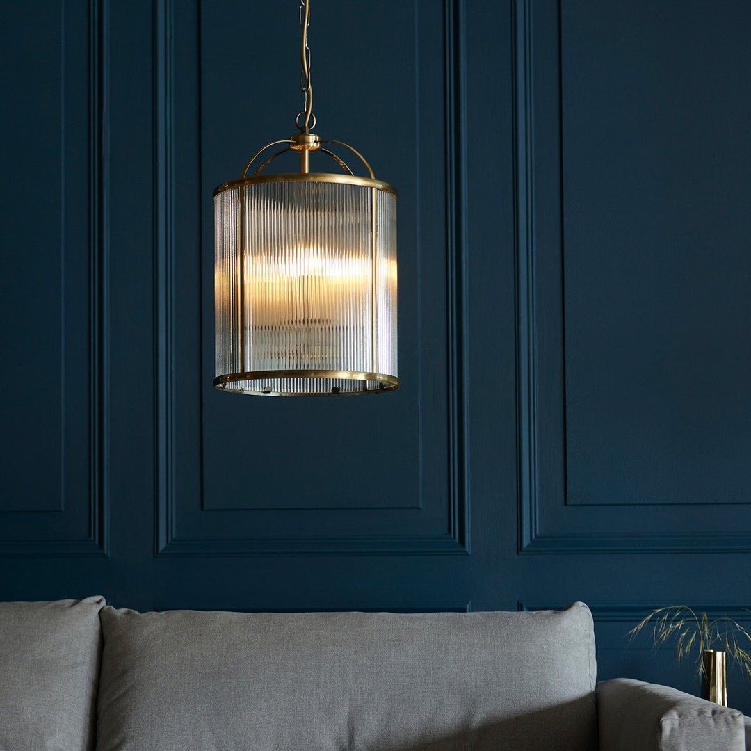 Lambeth 4 Ribbed Pendant Light Endon 3