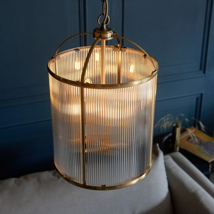 Lambeth 4 Ribbed Pendant Light Endon 4