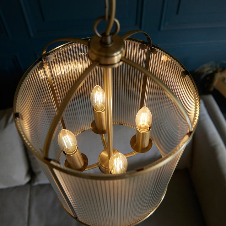 Lambeth 4 Ribbed Pendant Light Endon 5