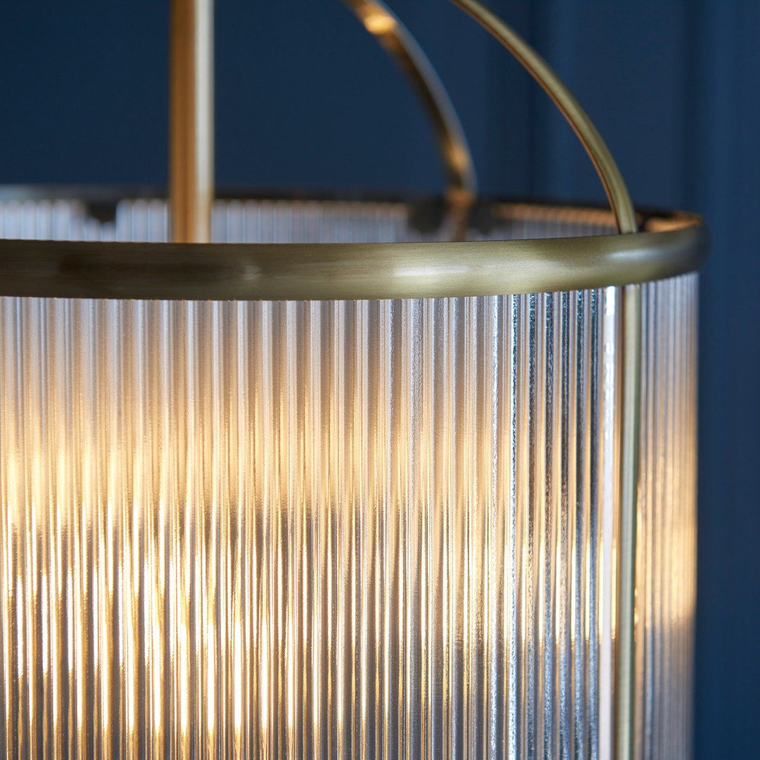 Lambeth 4 Ribbed Pendant Light Endon 7