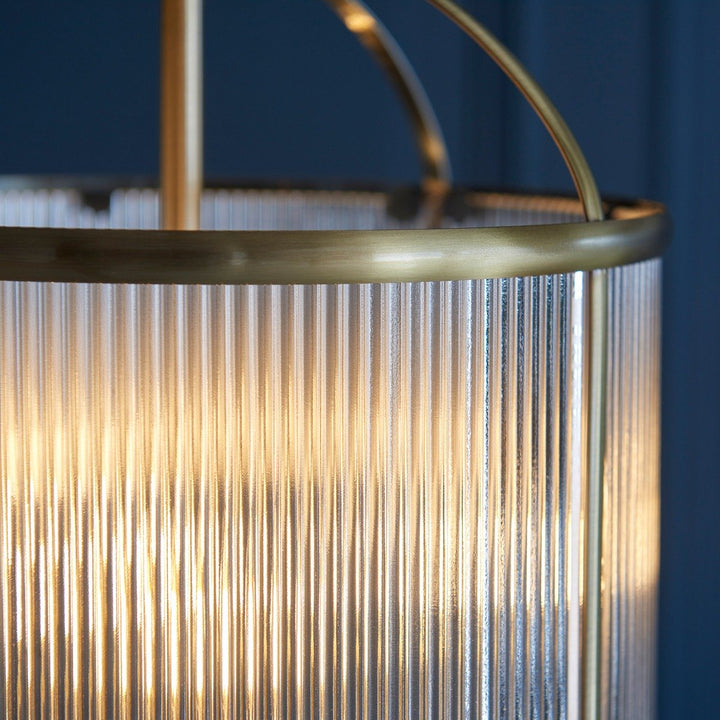 Lambeth 4 Ribbed Pendant Light Endon 7