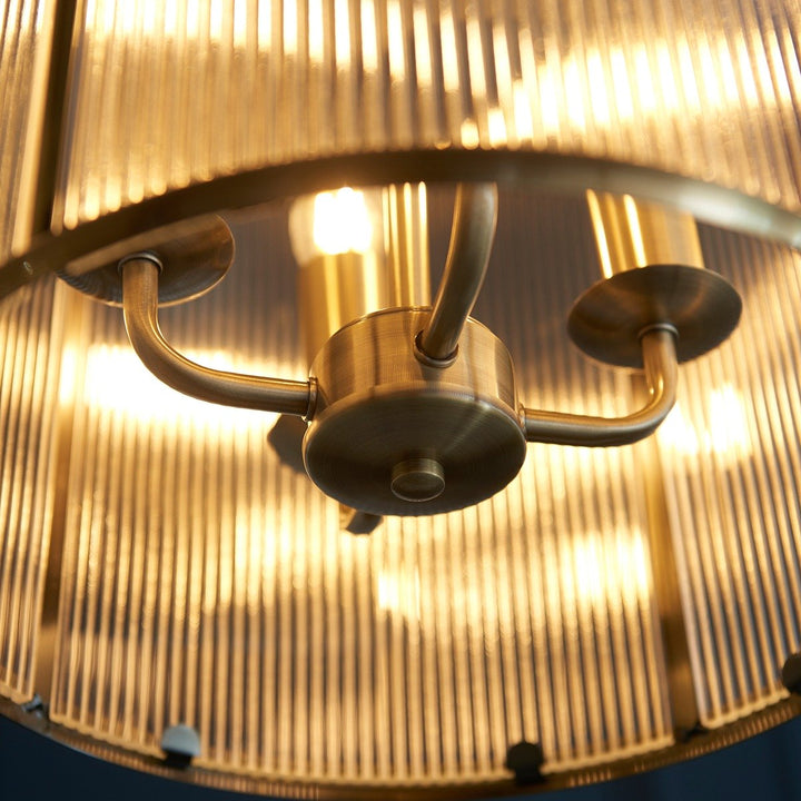 Lambeth 4 Ribbed Pendant Light Endon 8