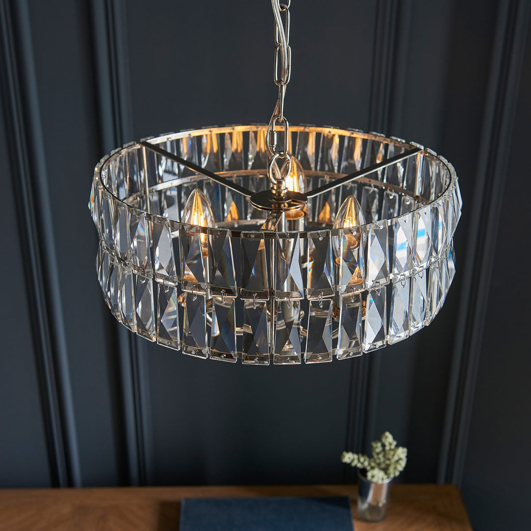 Clifton 3 Pendant Light - Bright Nickel Endon 4