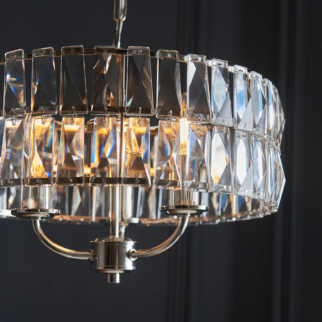 Clifton 3 Pendant Light - Bright Nickel Endon 5