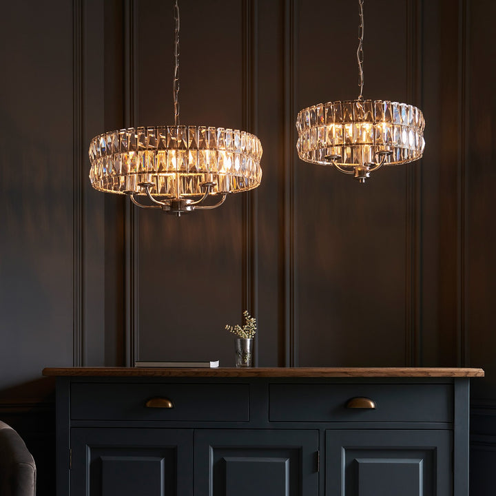 Clifton 3 Pendant Light - Bright Nickel Endon 8