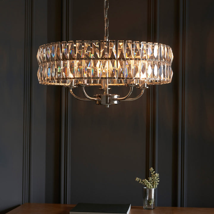 Clifton 5 Pendant Light - Bright Nickel Endon 2
