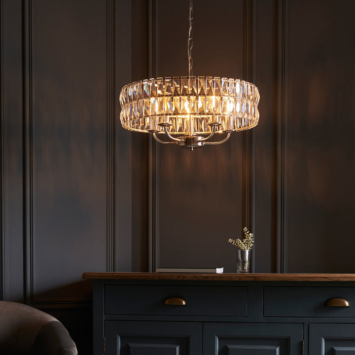 Clifton 5 Pendant Light - Bright Nickel Endon 3