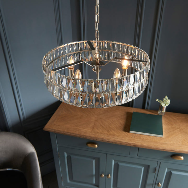Clifton 5 Pendant Light - Bright Nickel Endon 4