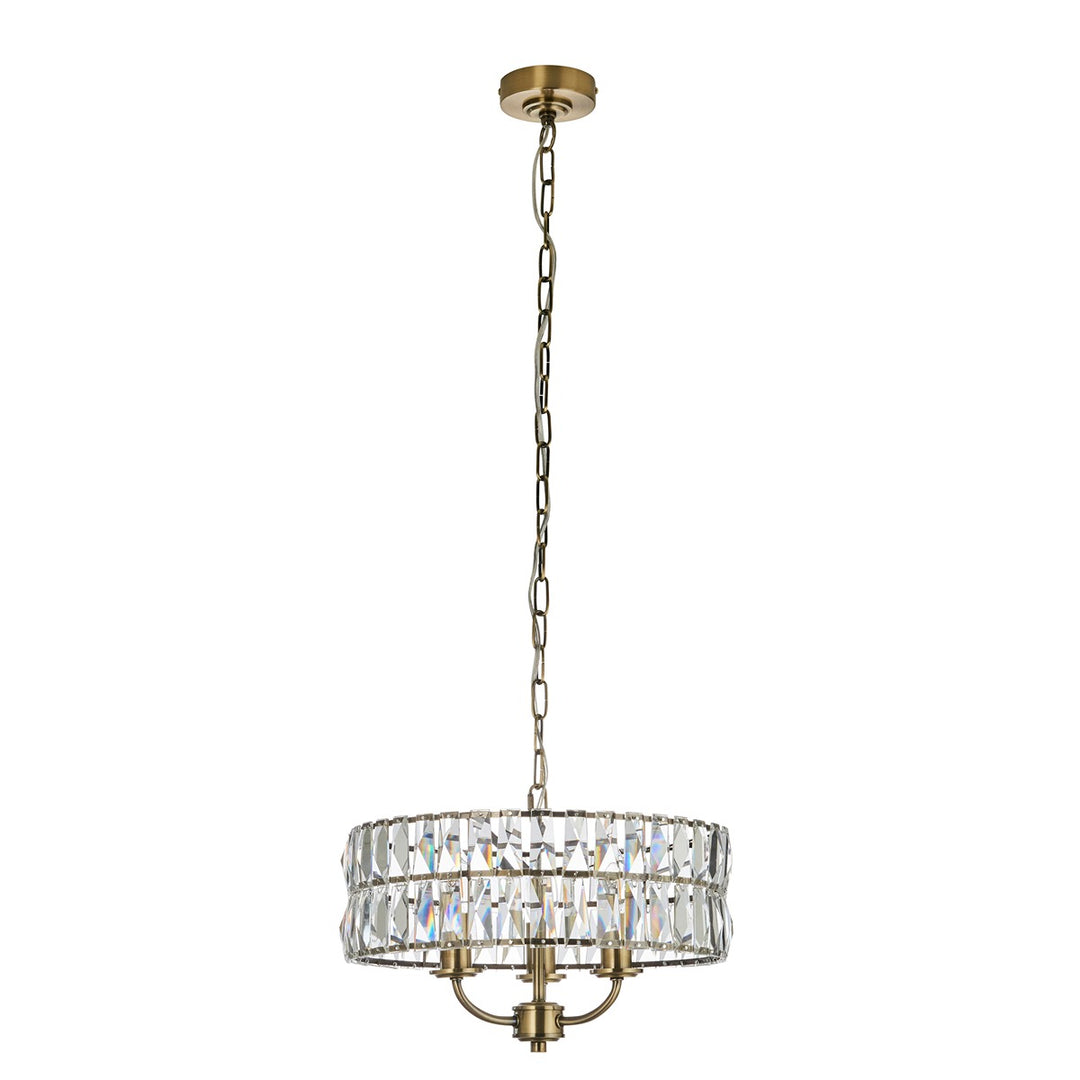 Clifton 3 Pendant Light - Antique Brass Endon 1