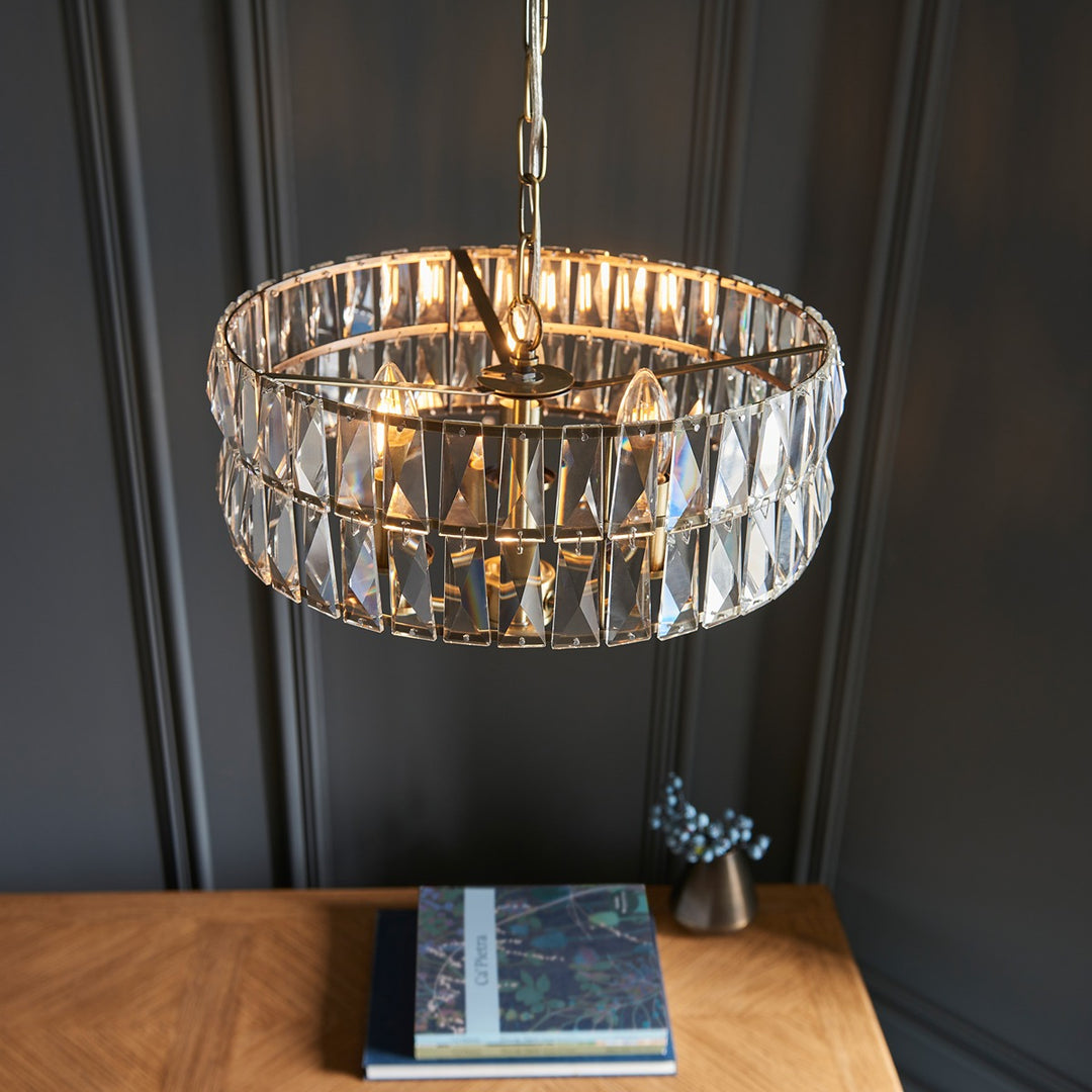 Clifton 3 Pendant Light - Antique Brass Endon 4