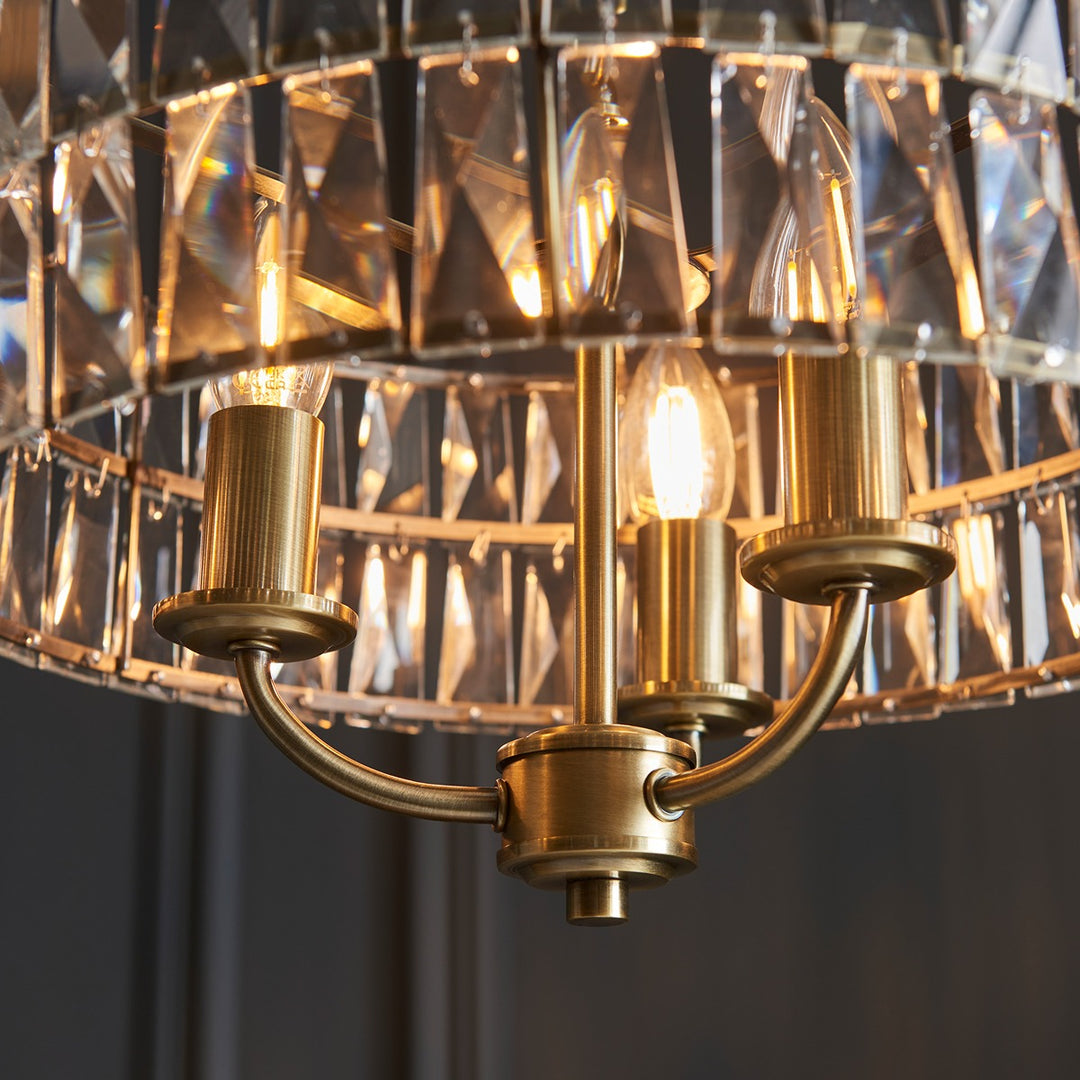 Clifton 3 Pendant Light - Antique Brass Endon 6