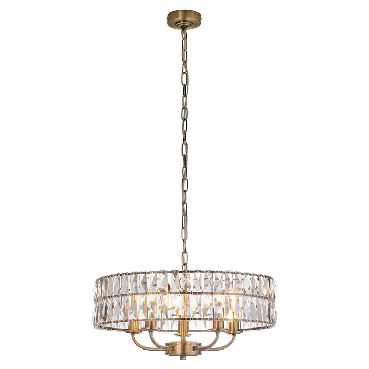 Clifton 5 Pendant Light - Antique Brass Endon 1