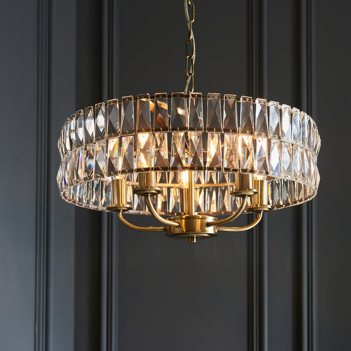 Clifton 5 Pendant Light - Antique Brass Endon 2