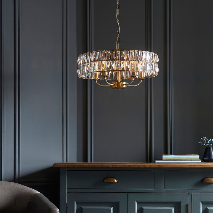 Clifton 5 Pendant Light - Antique Brass Endon 3