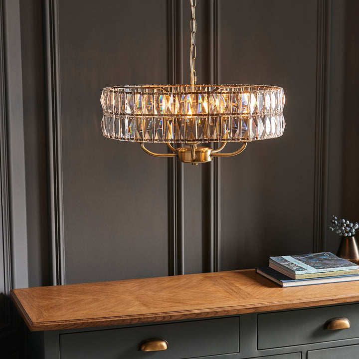 Clifton 5 Pendant Light - Antique Brass Endon 4
