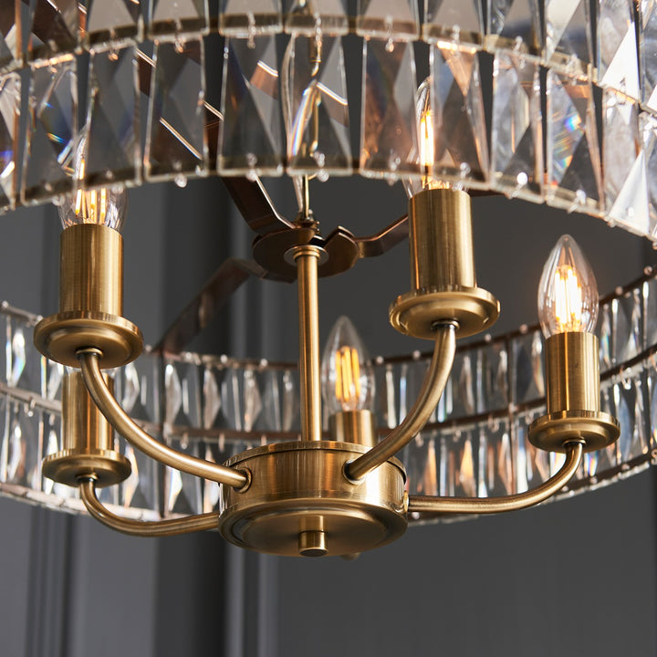 Clifton 5 Pendant Light - Antique Brass Endon 6