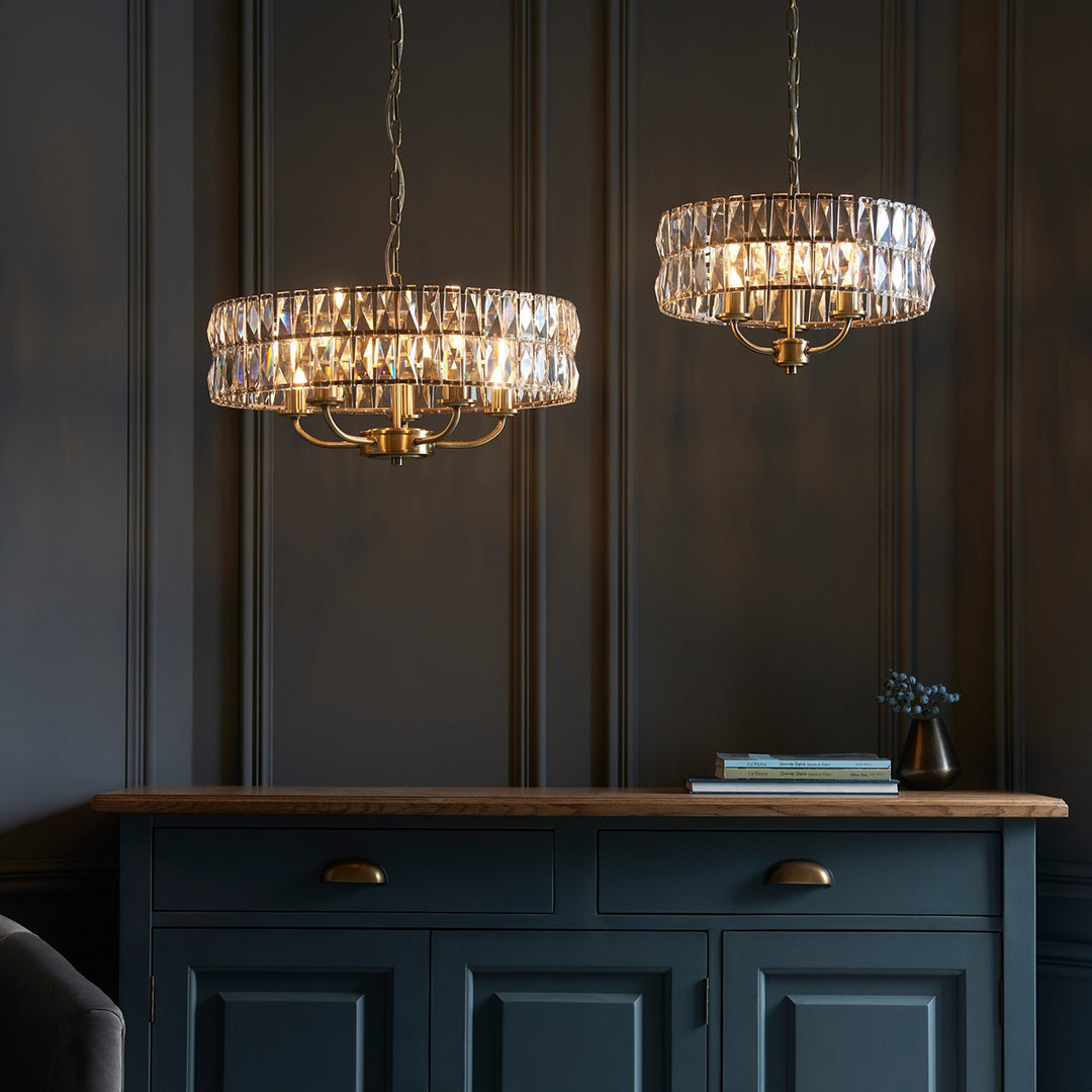 Clifton 5 Pendant Light - Antique Brass Endon 7