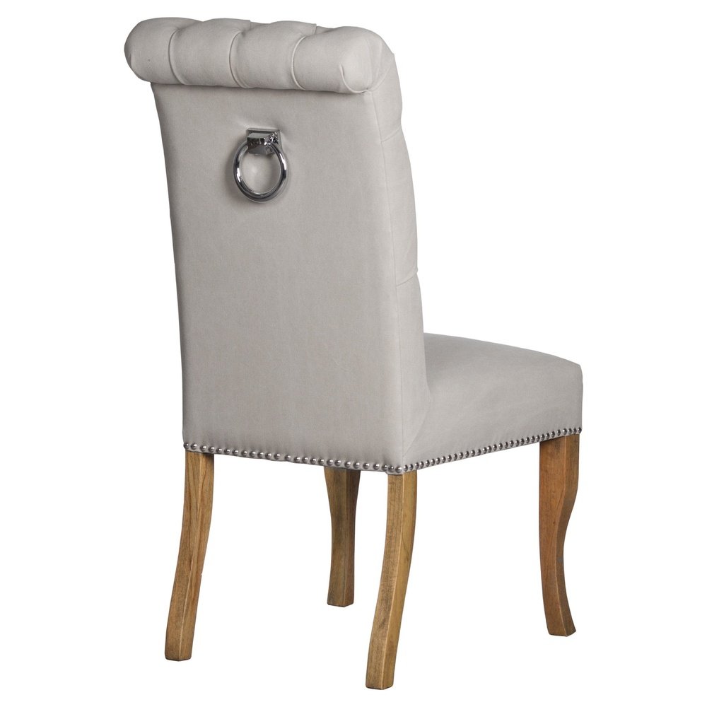  Hill-Hill Interiors Roll Top Dining Chair With Ring Pull-Cream 101 