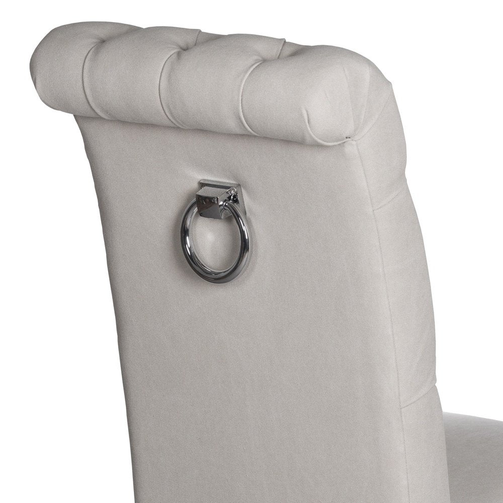  Hill-Hill Interiors Roll Top Dining Chair With Ring Pull-Cream 869 