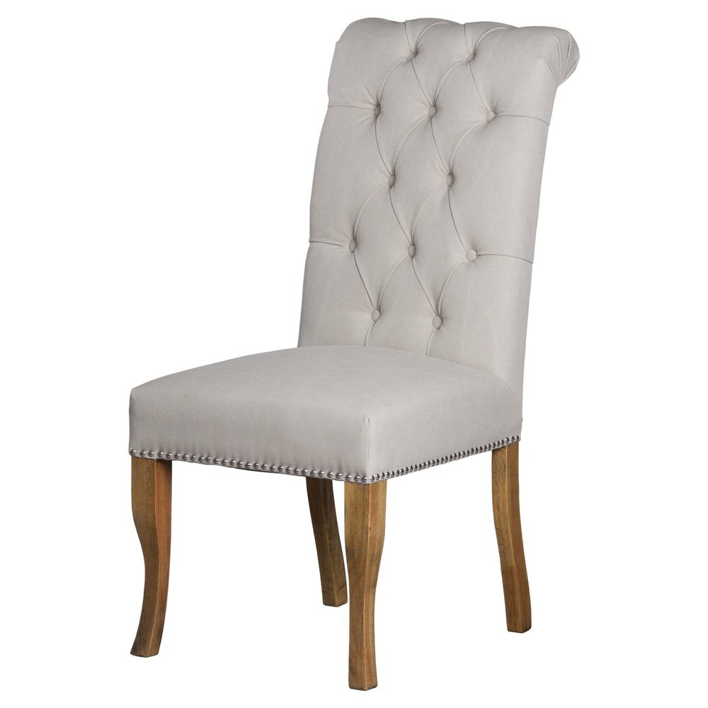  Hill-Hill Interiors Roll Top Dining Chair With Ring Pull-Cream 909 