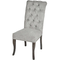 Hill Interiors Roll Top Dining Chair With Ring Pull in Silver