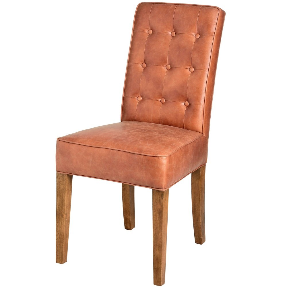 Hill Interiors Faux Leather Dining Chair in Tan