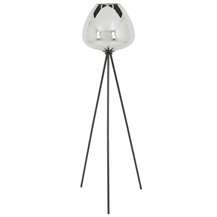 Mayson Floor Lamp - Matte Black & Smoked Glass Light & Living 1