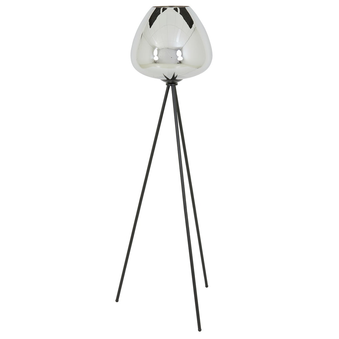 Mayson Floor Lamp - Matte Black & Smoked Glass Light & Living 3