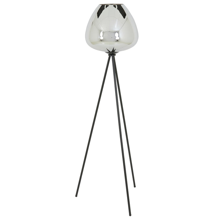 Mayson Floor Lamp - Matte Black & Smoked Glass Light & Living 3