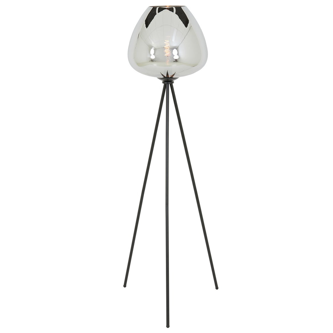 Mayson Floor Lamp - Matte Black & Smoked Glass Light & Living 4