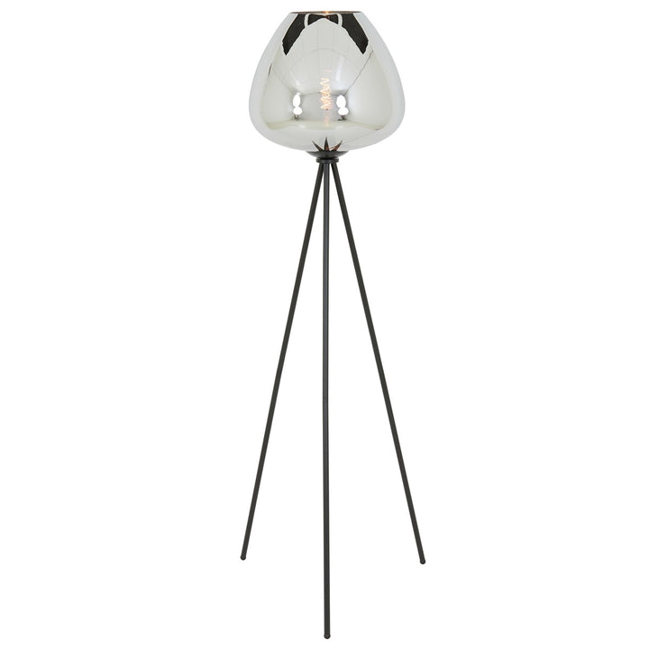 Mayson Floor Lamp - Matte Black & Smoked Glass Light & Living 4