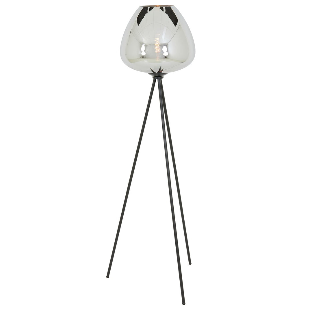 Mayson Floor Lamp - Matte Black & Smoked Glass Light & Living 5