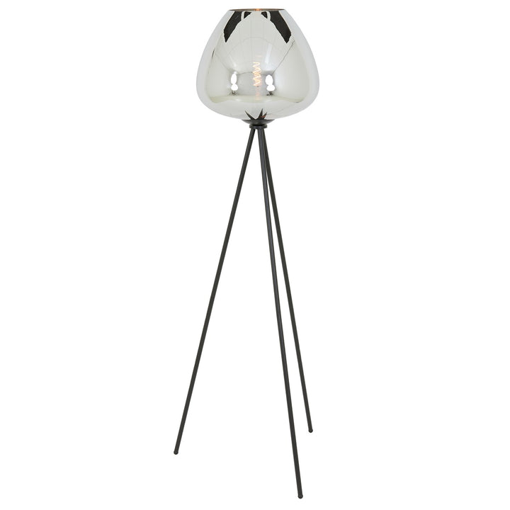 Mayson Floor Lamp - Matte Black & Smoked Glass Light & Living 5