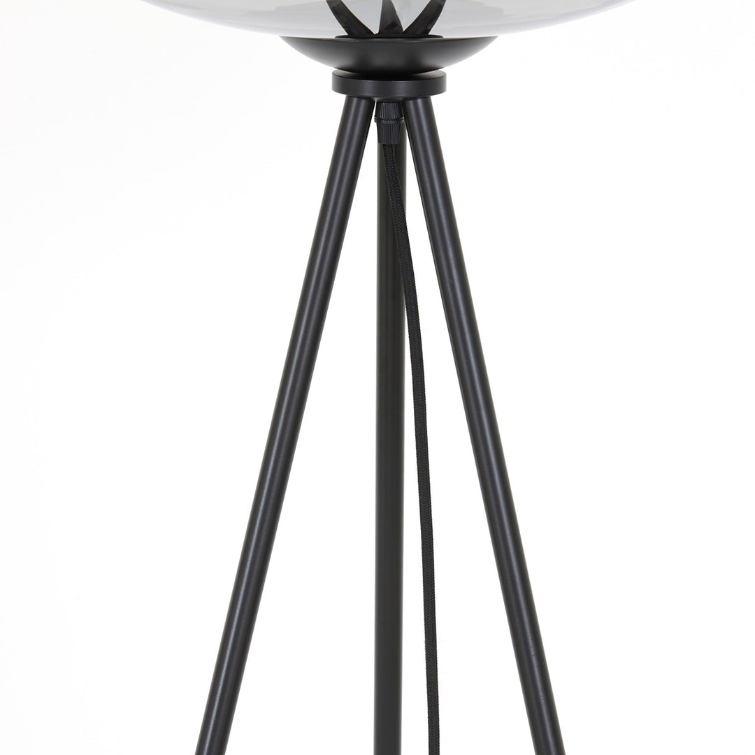 Mayson Floor Lamp - Matte Black & Smoked Glass Light & Living 7
