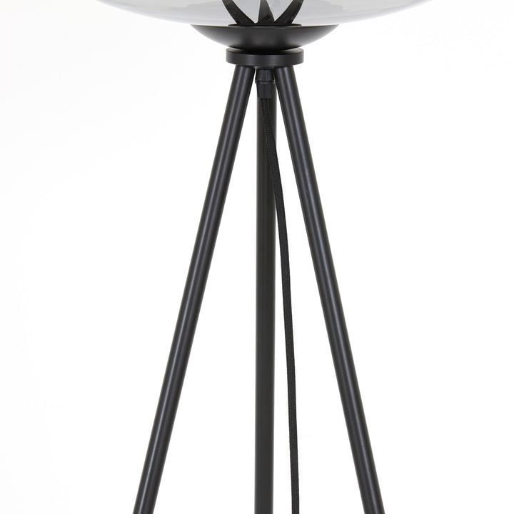 Mayson Floor Lamp - Matte Black & Smoked Glass Light & Living 7