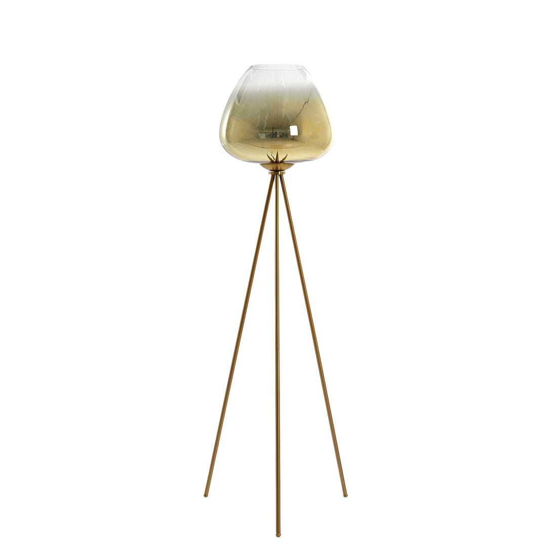 Mayson Floor Lamp - Gold & Brown Glass Light & Living 1