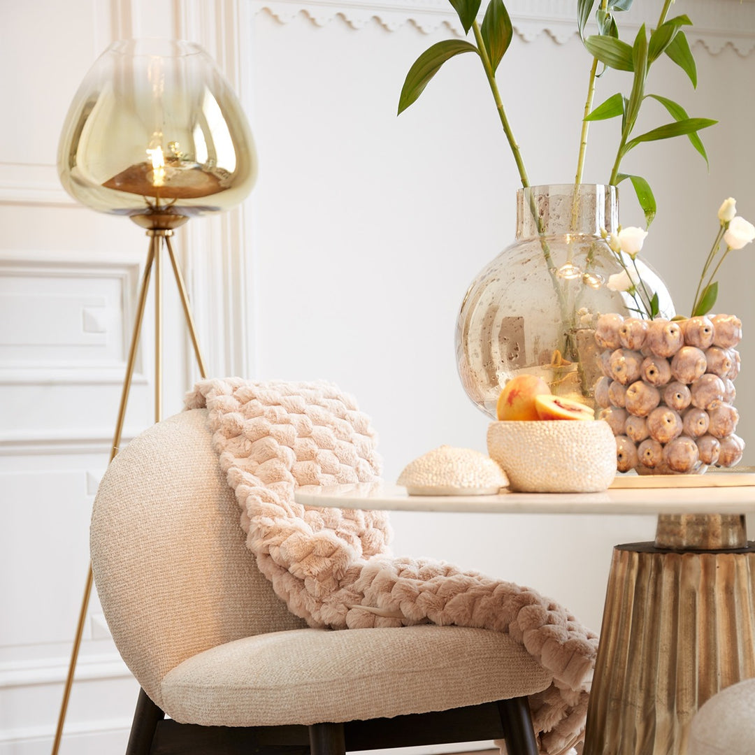 Mayson Floor Lamp - Gold & Brown Glass Light & Living 2