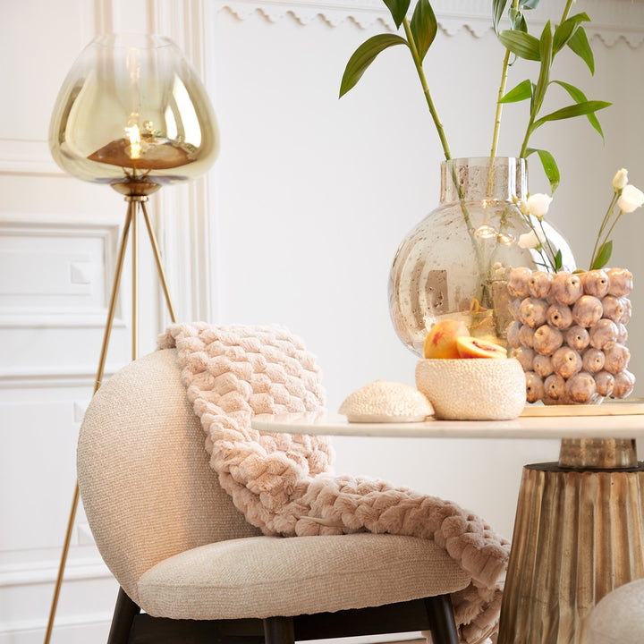 Mayson Floor Lamp - Gold & Brown Glass Light & Living 2