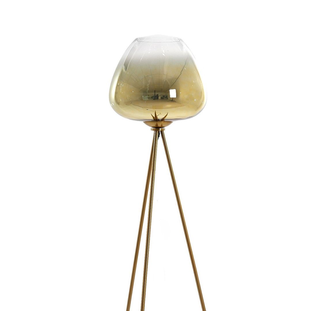 Mayson Floor Lamp - Gold & Brown Glass Light & Living 3
