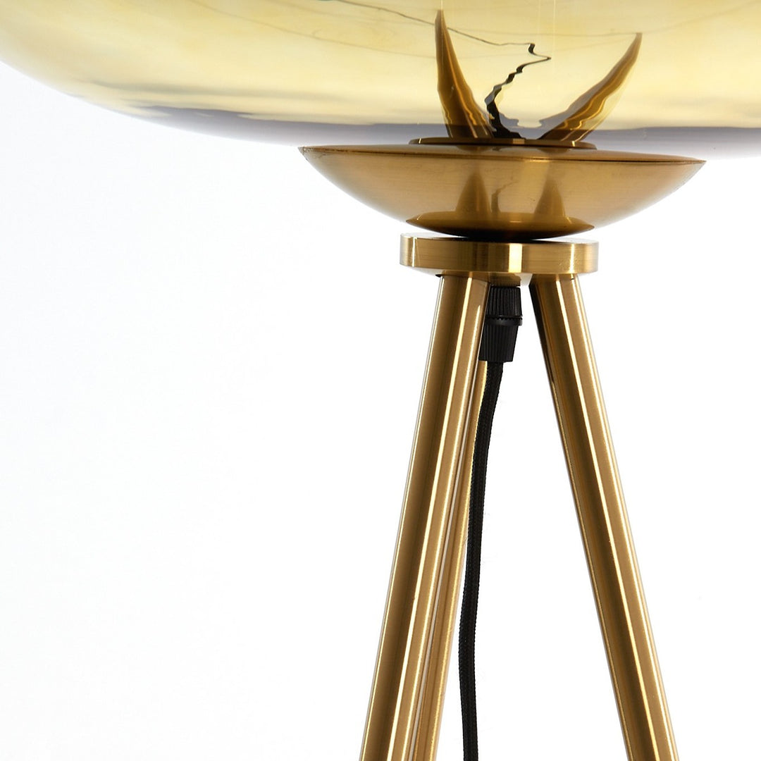 Mayson Floor Lamp - Gold & Brown Glass Light & Living 4