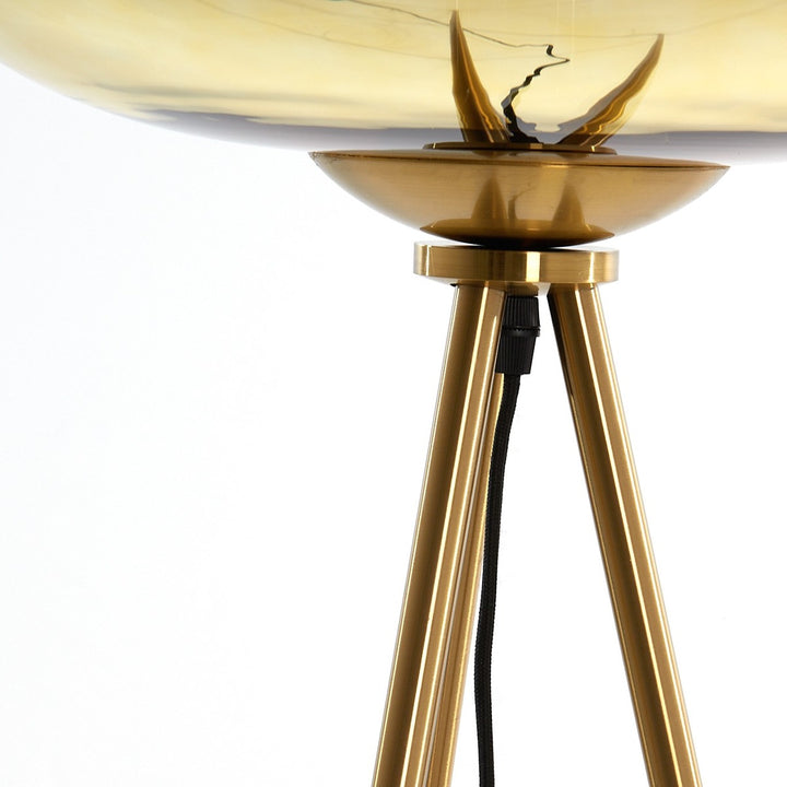 Mayson Floor Lamp - Gold & Brown Glass Light & Living 4