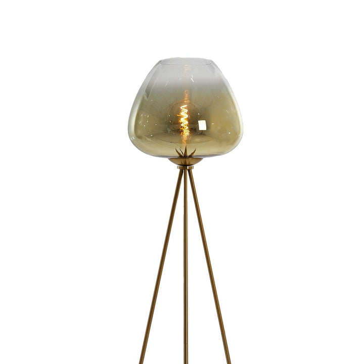 Mayson Floor Lamp - Gold & Brown Glass Light & Living 11